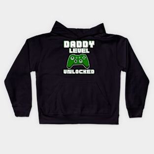 Pregnancy Announcement Daddy Level Unlocked Funny First Time New Expecting  Dad Gamer Birthday Gift Kids Hoodie